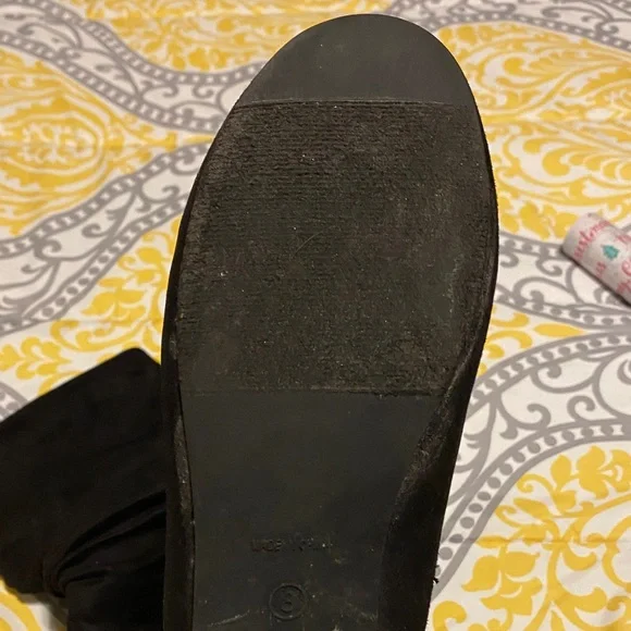 Black Suede scrunch  Women's Boots - Picture 3 of 4